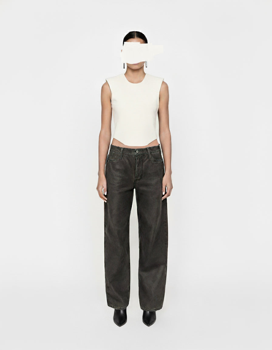 TOP HOMBRERAS MARFIL