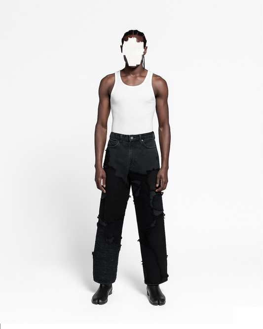 PANTALÓN LOOSE CON TEJIDO